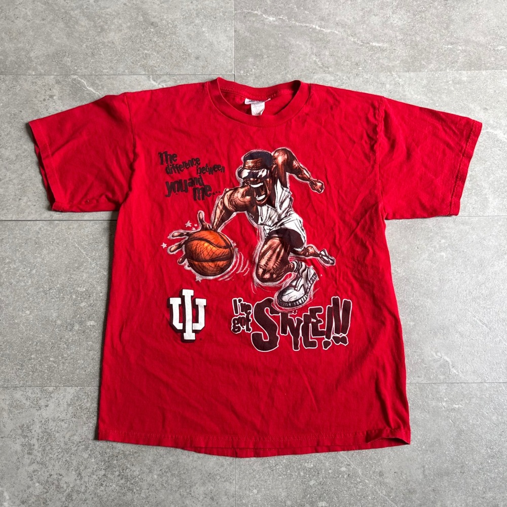 Vintage CSA Indiana University IU Basketball Graphic T-Shirt Large